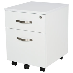 Gabinete de Archivos Móvil con 2 Cajones 40x45,5x52,5cm Blanco