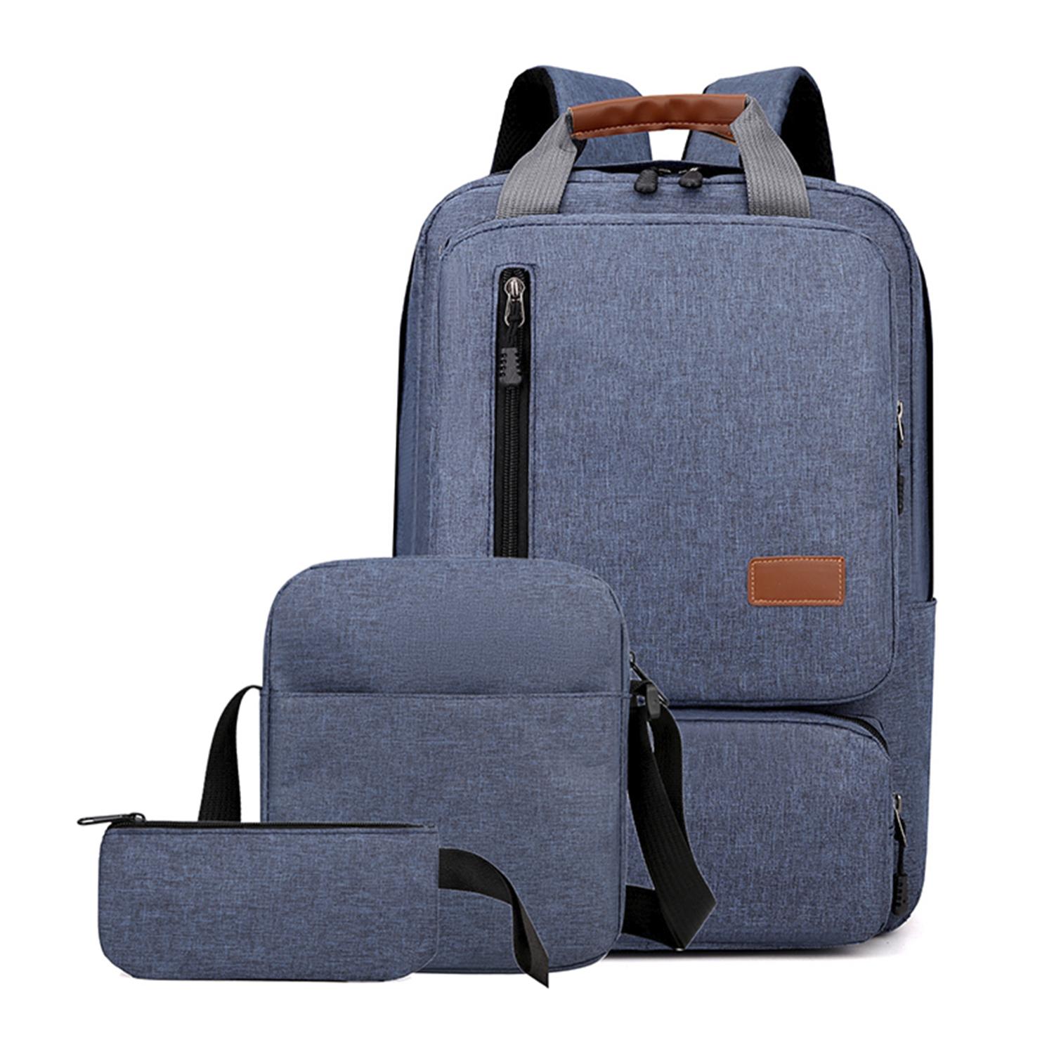 Set zaino multiscomparto, porta laptop 15,6'' + borsa a tracolla + beauty case.