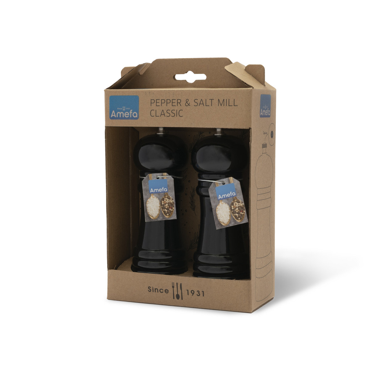 Marius Negro - Dúo de molinillos de sal y pimienta