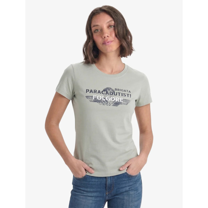 T-shirt Folgore a maniche corte verde donna