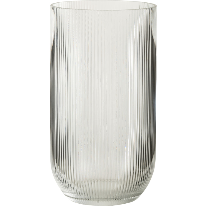 J-Line vase Rayé - verre - transparent - large