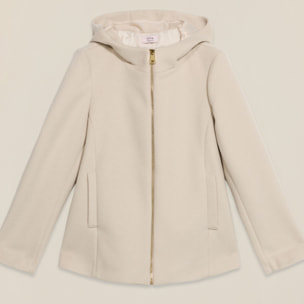 Oltre - Cappotto corto con cappuccio e zip - Beige