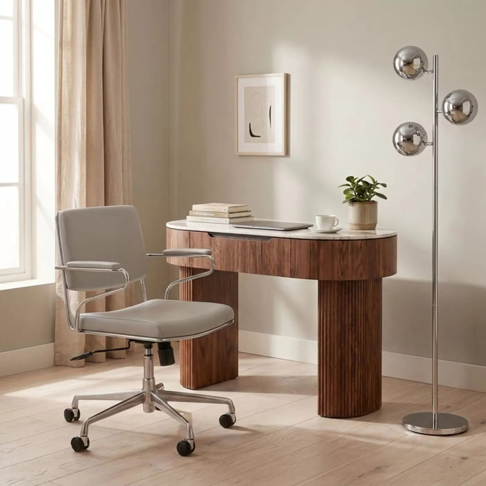 Chaise de bureau pivotante Dottore grise Kare Design