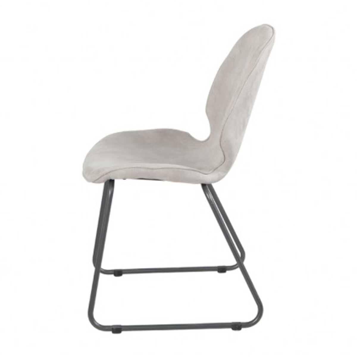 Chaise en suédine avec piétement luge gris - LUGE