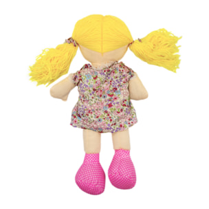 PELUCHE TÉRMICO: MUÑECA RUBIA VESTIDO
