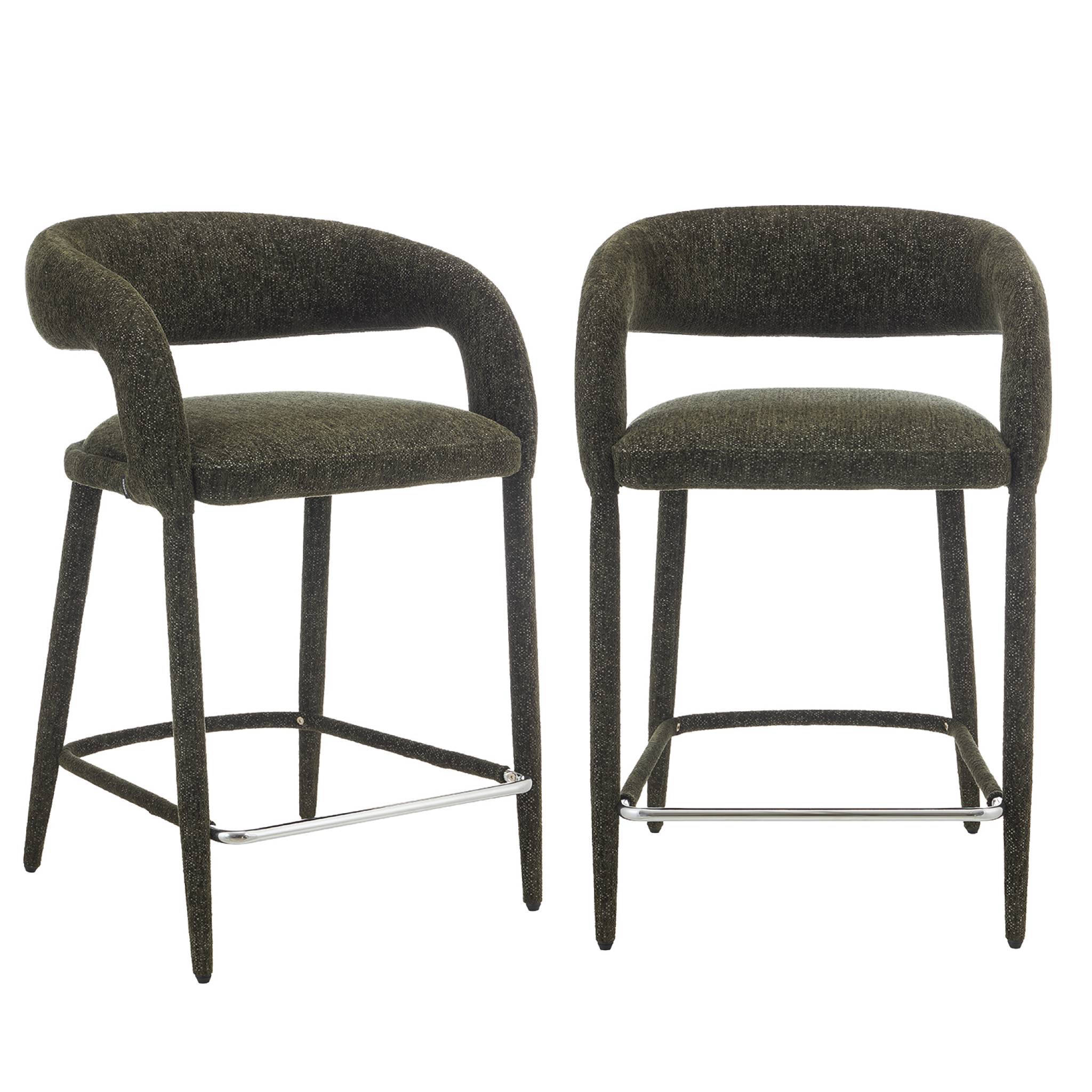 Tabouret de bar contemporain tissu (lot de 2) ALESSIA