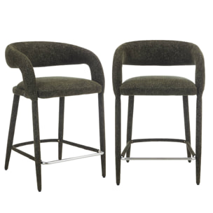 Tabouret de bar contemporain tissu (lot de 2) ALESSIA