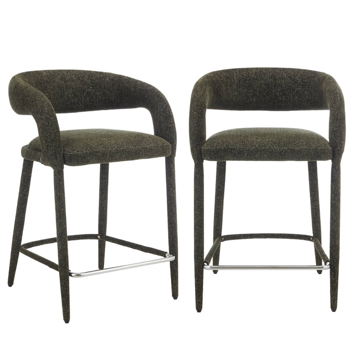 Tabouret de bar contemporain tissu (lot de 2) ALESSIA