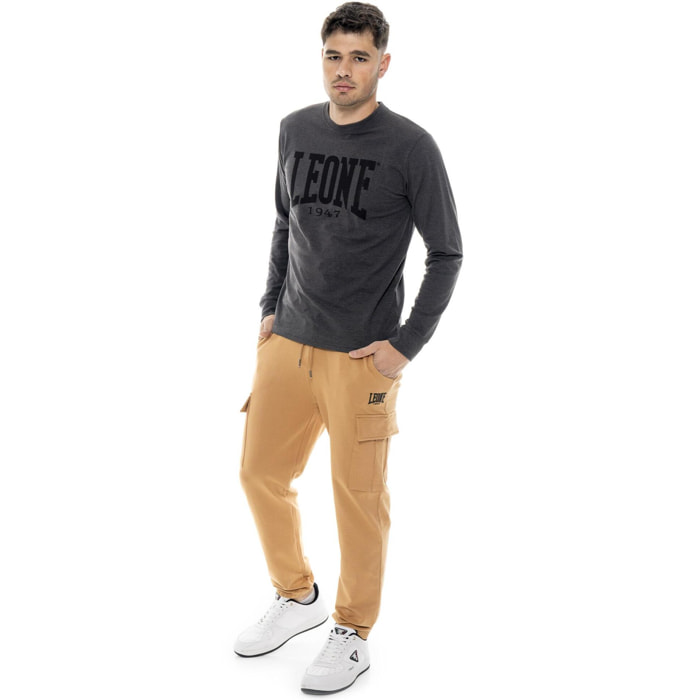 Pantalone sportivo invernale da uomo con polsino con logo piccolo "Basic"
