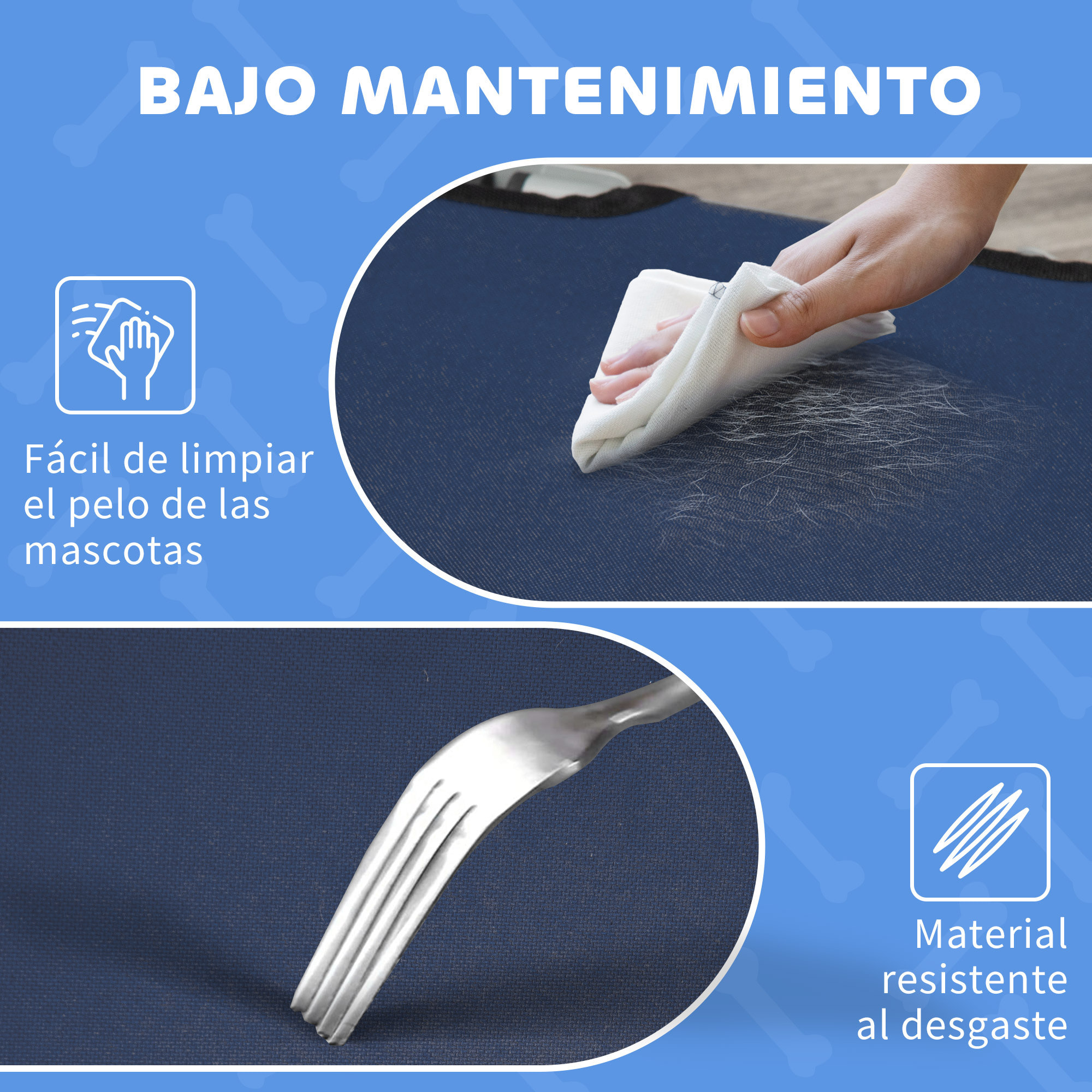 Cama Elevada para Perros, Refrescante y Transpirable, Cama para Perros Grandes, 92x76x18 cm, Tela Oxford, Marco de Metal, para Interior, Exterior, Azul