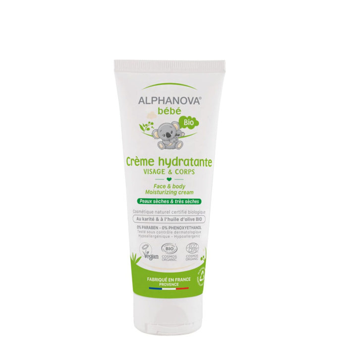 Bébé Crème Hydratante Bio - Visage & Corps Peaux Sèches 75 ml