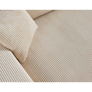 Garance - canapé panoramique en U - 7 places - en velours côtelé - Beige