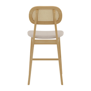Lot de 2 chaises pour îlot central 64,5 cm en tissu beige - Maria