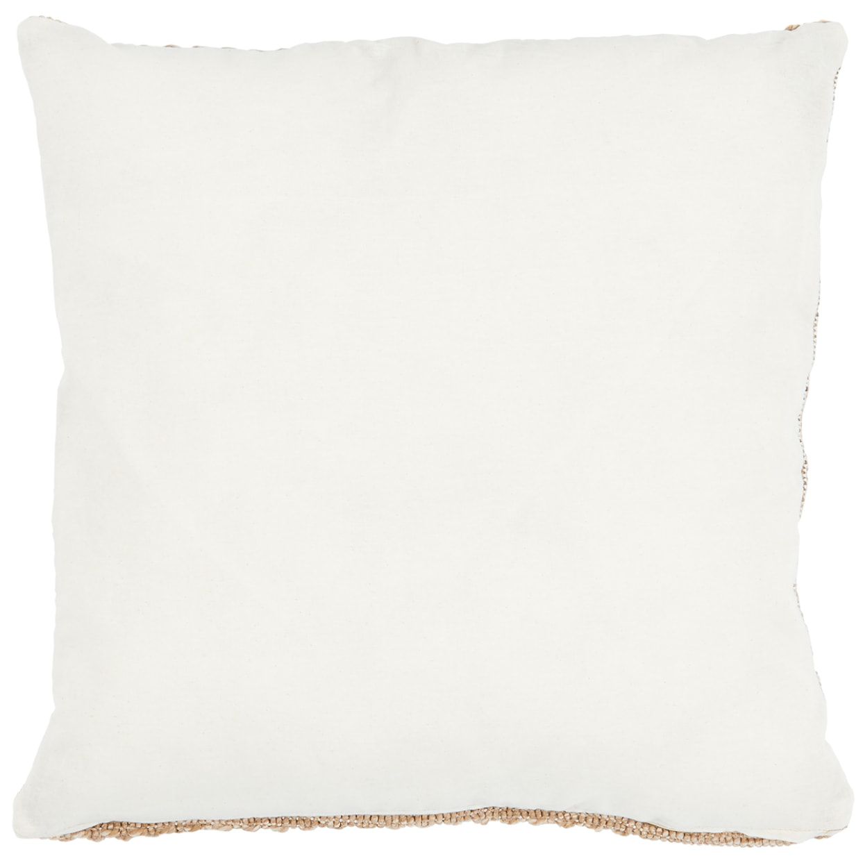 NATURE - Housse de coussin aspect jute motif carré blanc 50x50