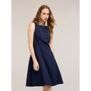 Motivi - Vestito flare in popeline - Blu