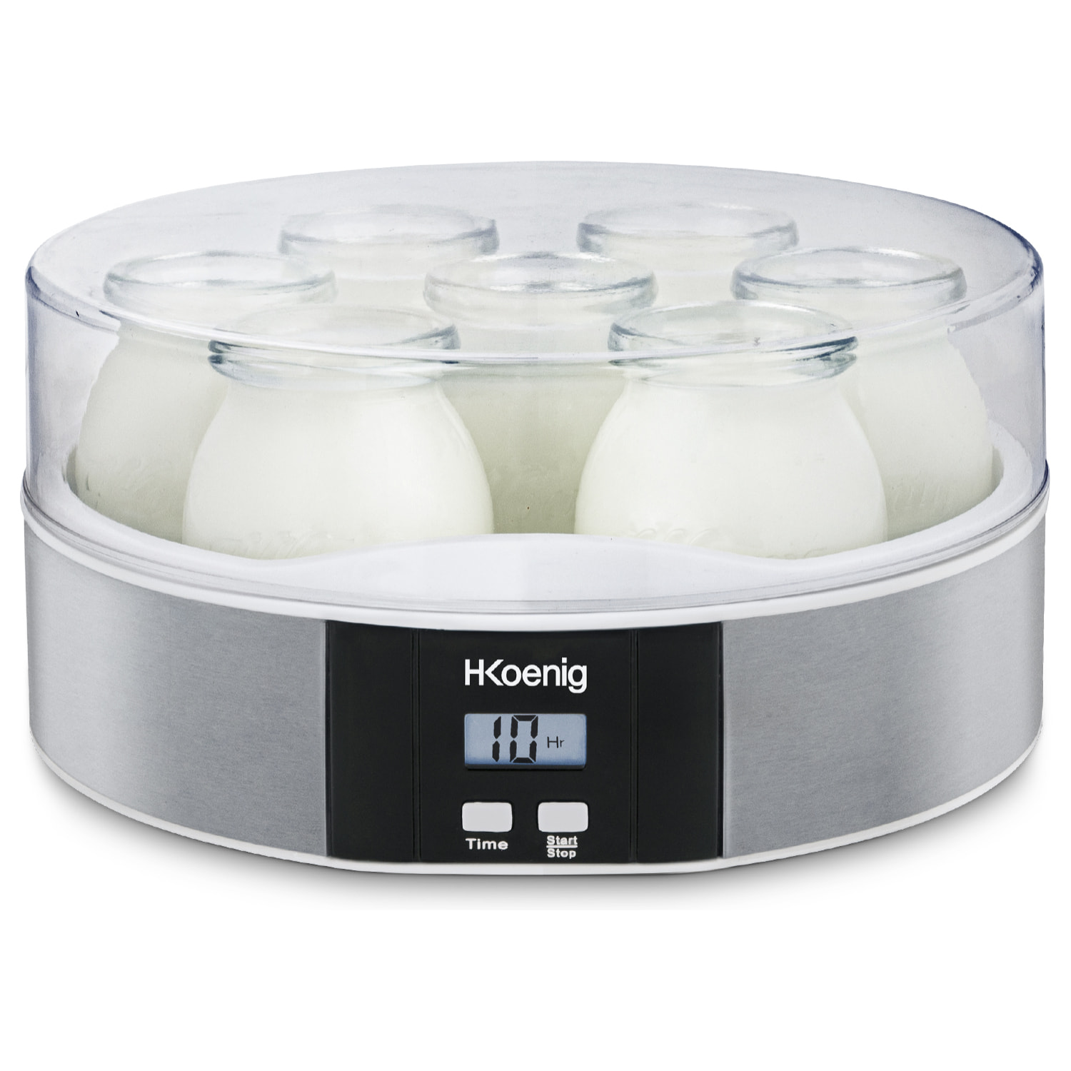 Yogurtera ELY70 H.Koenig 7 Envases, Pantalla LCD, 15 Horas de Preparacion, 15W