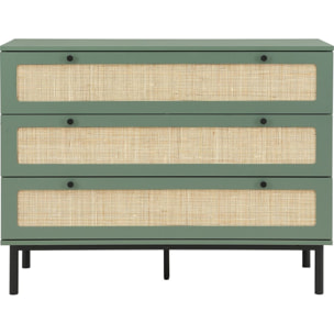 Commode 3 tiroirs en cannage - LUMA