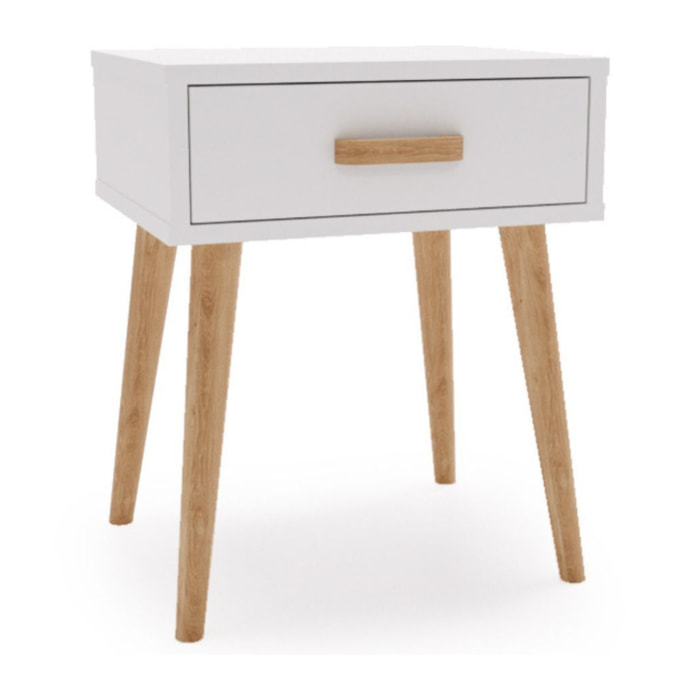 Comodino Luna bianco in stile scandinavo