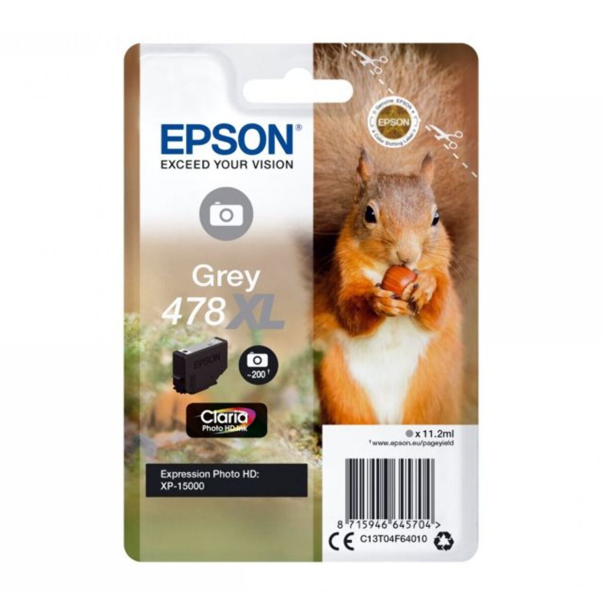 Cartouche d'encre EPSON Originale 478 XL Grise Haute Capacité Série Écureuil - C13T47974010