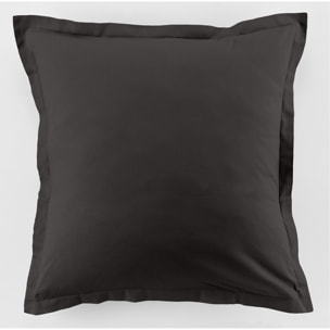 Parure de drap 1 pers 100% coton 57fils + 1 taie gris foncé
