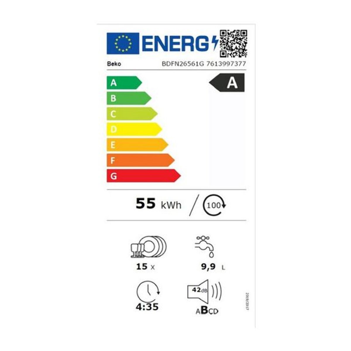Lave vaisselle 60 cm BEKO BDFN26561G