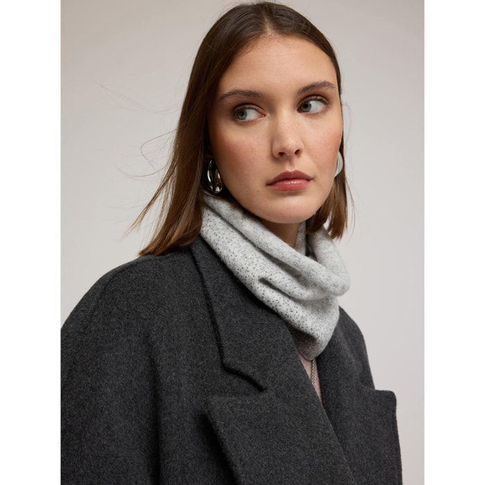 Motivi - Bufanda cuello en punto con strass - Gris
