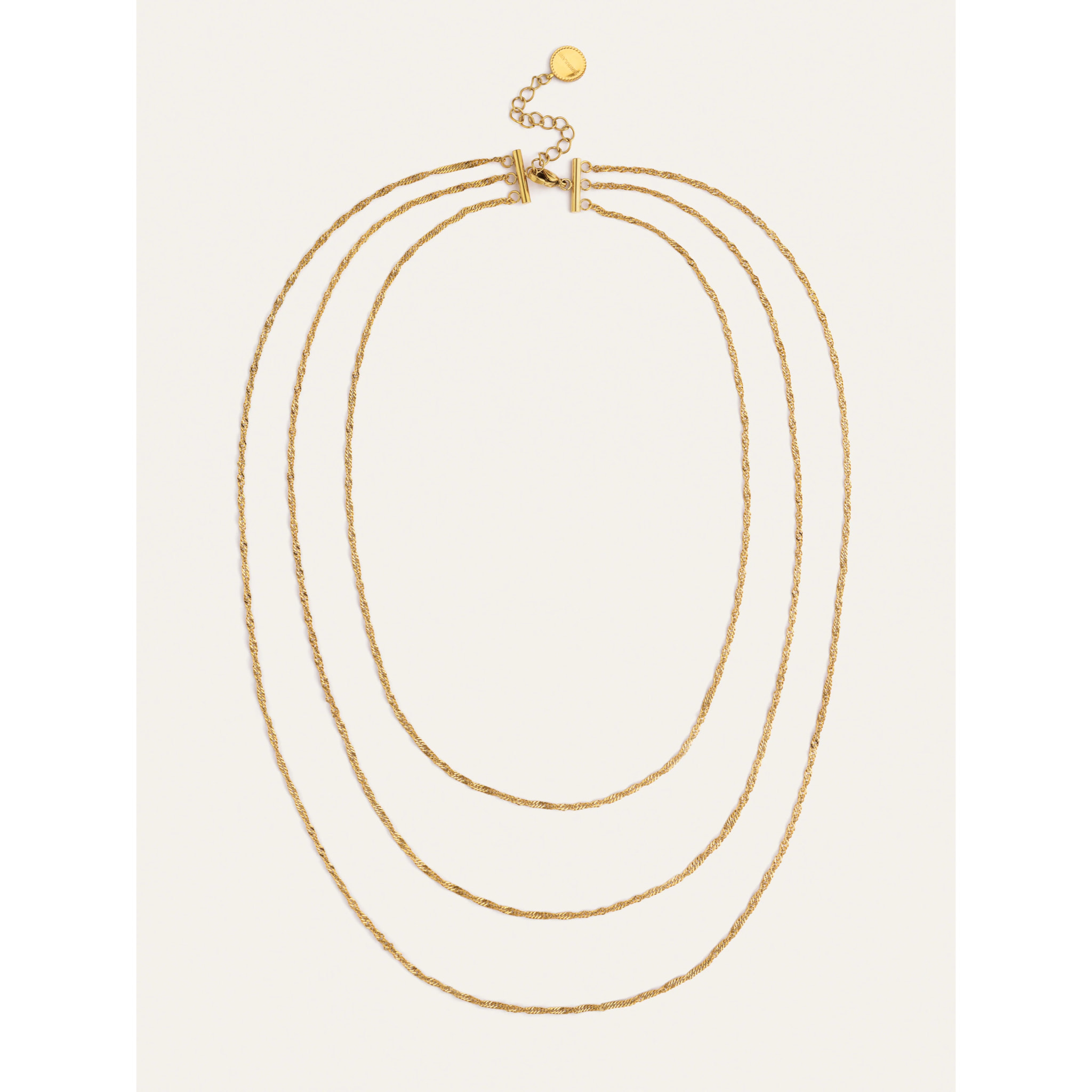 Collar Cleopatra Mini Twist Acero Baño Oro