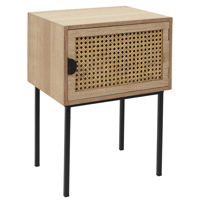 Chevet Cannage 1 Porte Bois