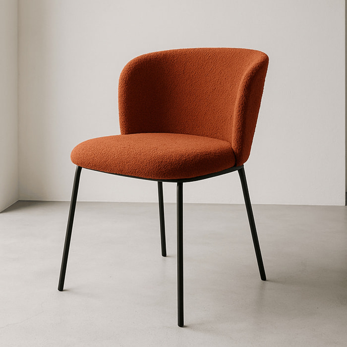 Lot de 2 chaises en tissu bouclé - TOMA