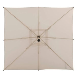 Parasol déporté carré "Manoa" argile & blé 2,5 x 2,5m en aluminium acier et polyester