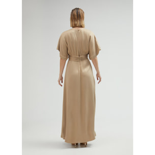 Vestito lungo con drappeggio in vita