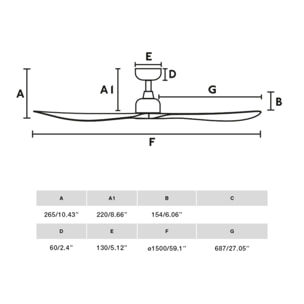 OUTWOOD L Ventilatore a soffitto bianco/legno quercia IP44