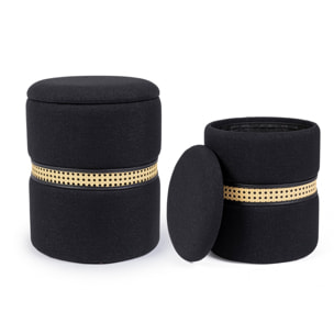 Set di 2 pouf contenitore KARINA nero