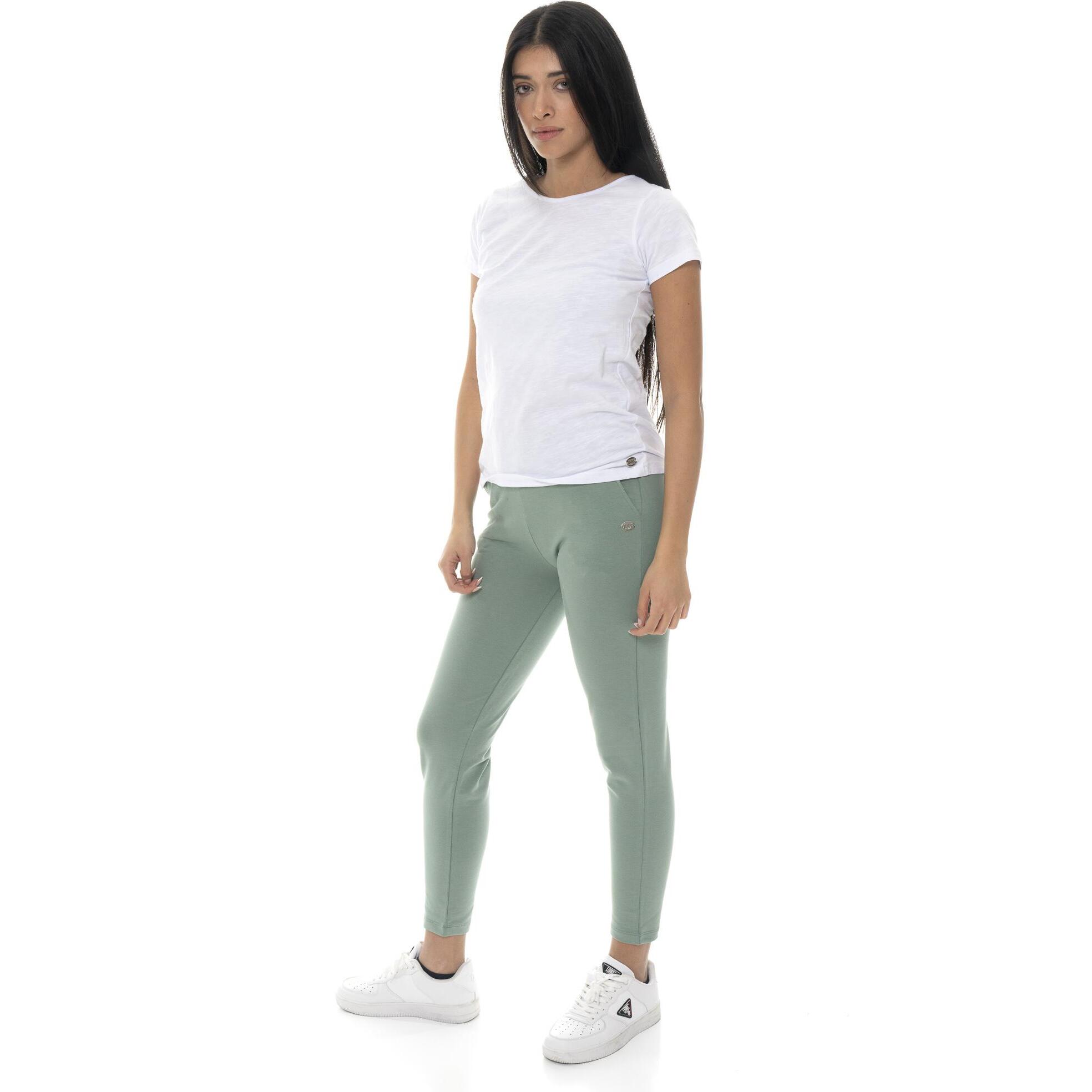 Pantaloni da donna in cotone non Felpeto dritti Leone Basic