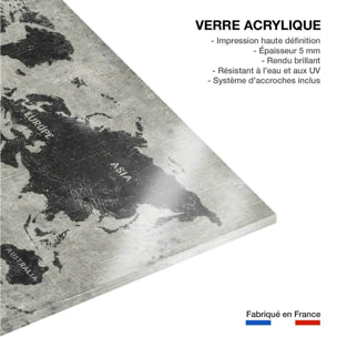 Tableau Carte du monde punky Tableau plexiglas