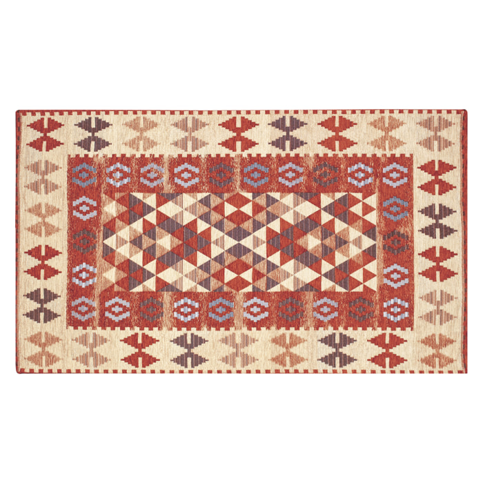 TAPPETO ARREDO DIS.KILIM COL.RUGGINE 115X175 CM CON ANTISCIVOLO MADE IN ITALY