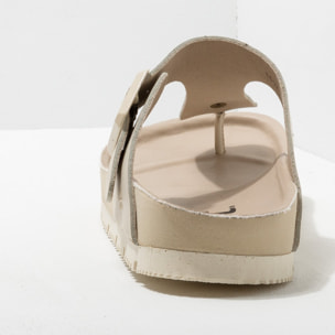 Sandalias 1617 GRASS WAXED CREAM /BURDEOS color Cream