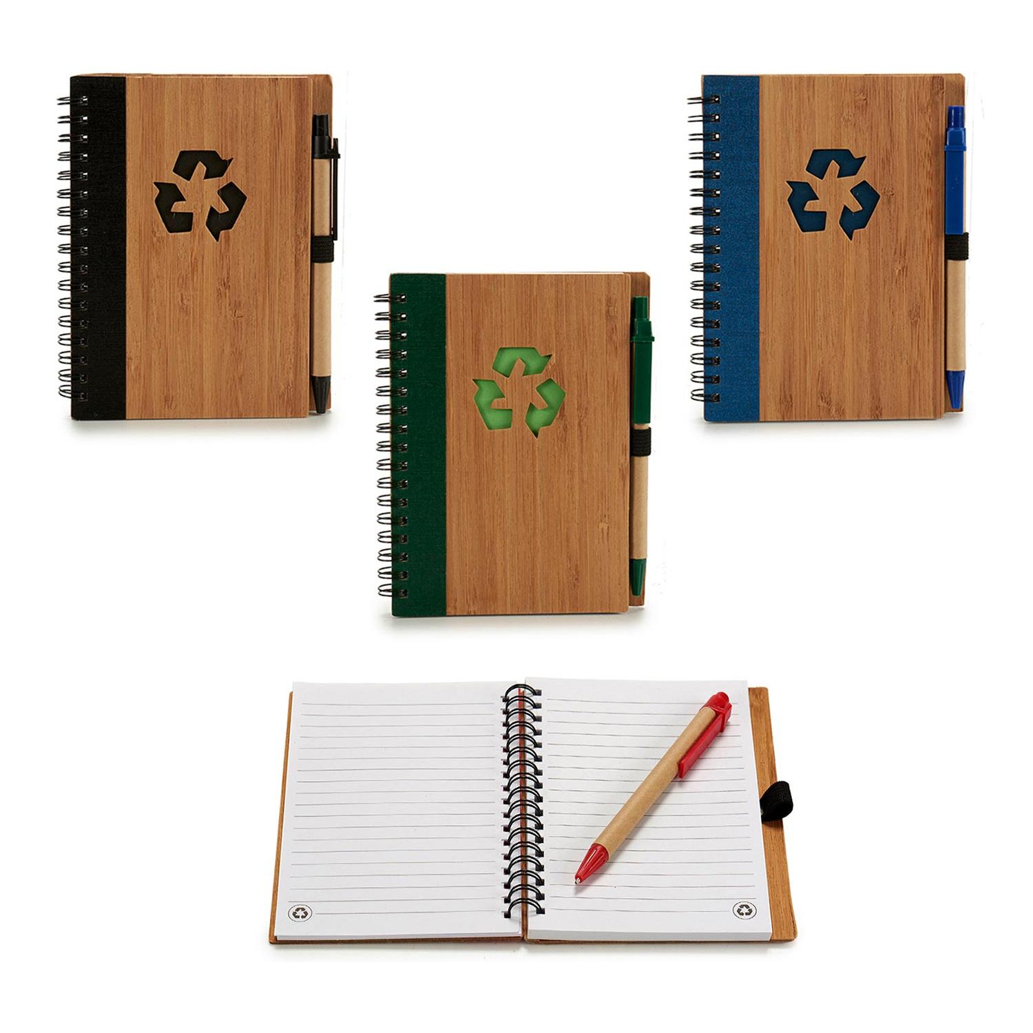 PACK 4 LIBRETAS BAMBU RECICL Y BOLI 16X12CM S4