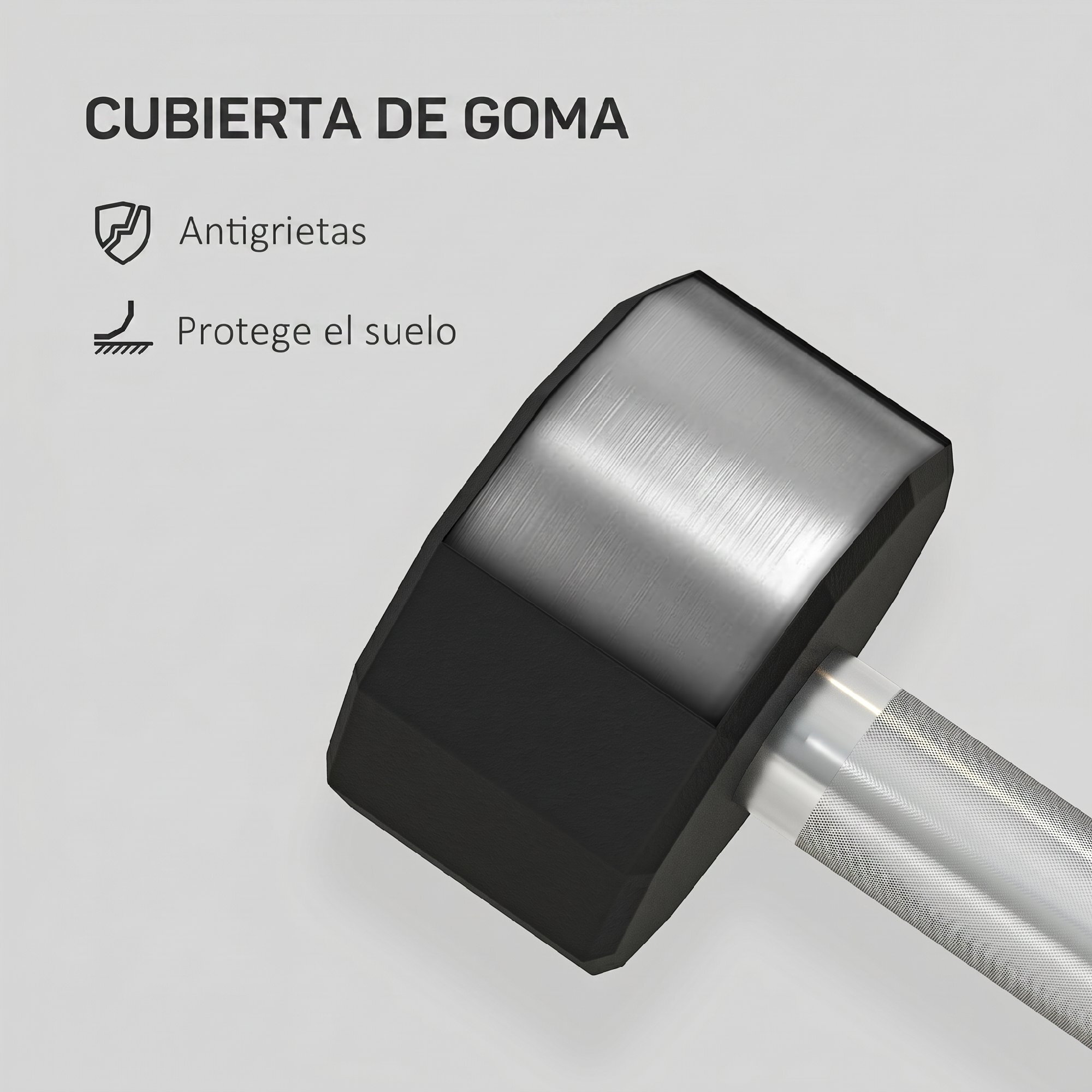 SPORTNOW Juego de Mancuernas Dodecagonales, 2 x 8 kg, de Metal, Recubiertas de Goma, Juego de Pesas con Agarres Antideslizantes para Entrenamiento en Casa, Gimnasio y Oficina, Negro