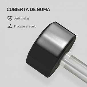 SPORTNOW Juego de Mancuernas Dodecagonales, 2 x 8 kg, de Metal, Recubiertas de Goma, Juego de Pesas con Agarres Antideslizantes para Entrenamiento en Casa, Gimnasio y Oficina, Negro
