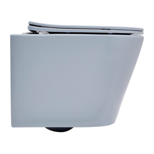 Infinitio WC suspendu sans bride en céramique avec abattant SoftClose, bleu mat (SATINF010RREXPDBLM)