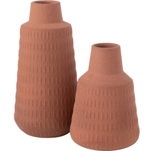 J-Line vase Ria Sculpte - porcelaine - terracotta - large - 31 cm de hauteur