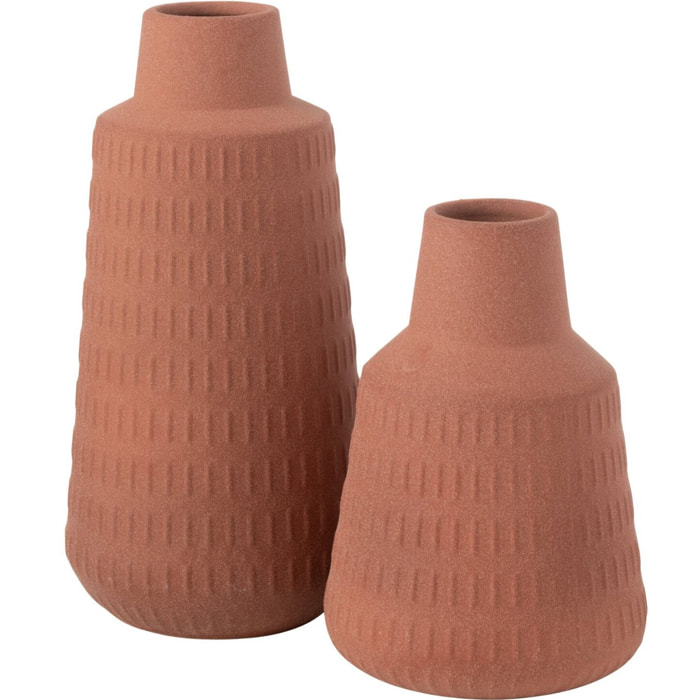 J-Line vase Ria Sculpte - porcelaine - terracotta - large - 31 cm de hauteur