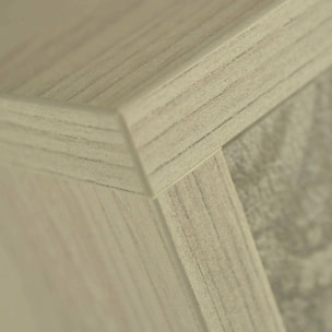 Scarpiera Adeindein, Mobile multiuso da ingresso con 4 ante a ribalta, Armadietto portascarpe a doppia profondità, 100% Made in Italy, 67x28h147 cm, Olmo e fantasia