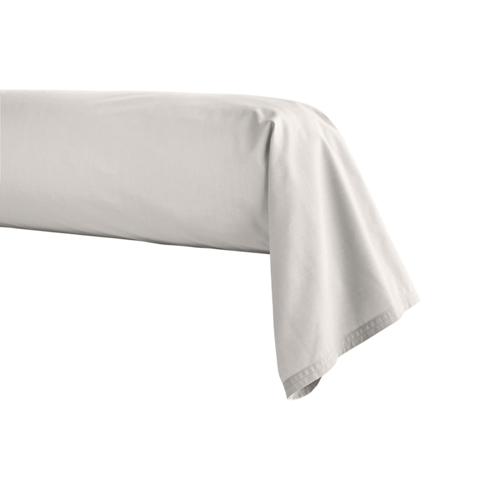 Taie de traversin unie en percale de coton, PREMIÈRE, Gris Perle