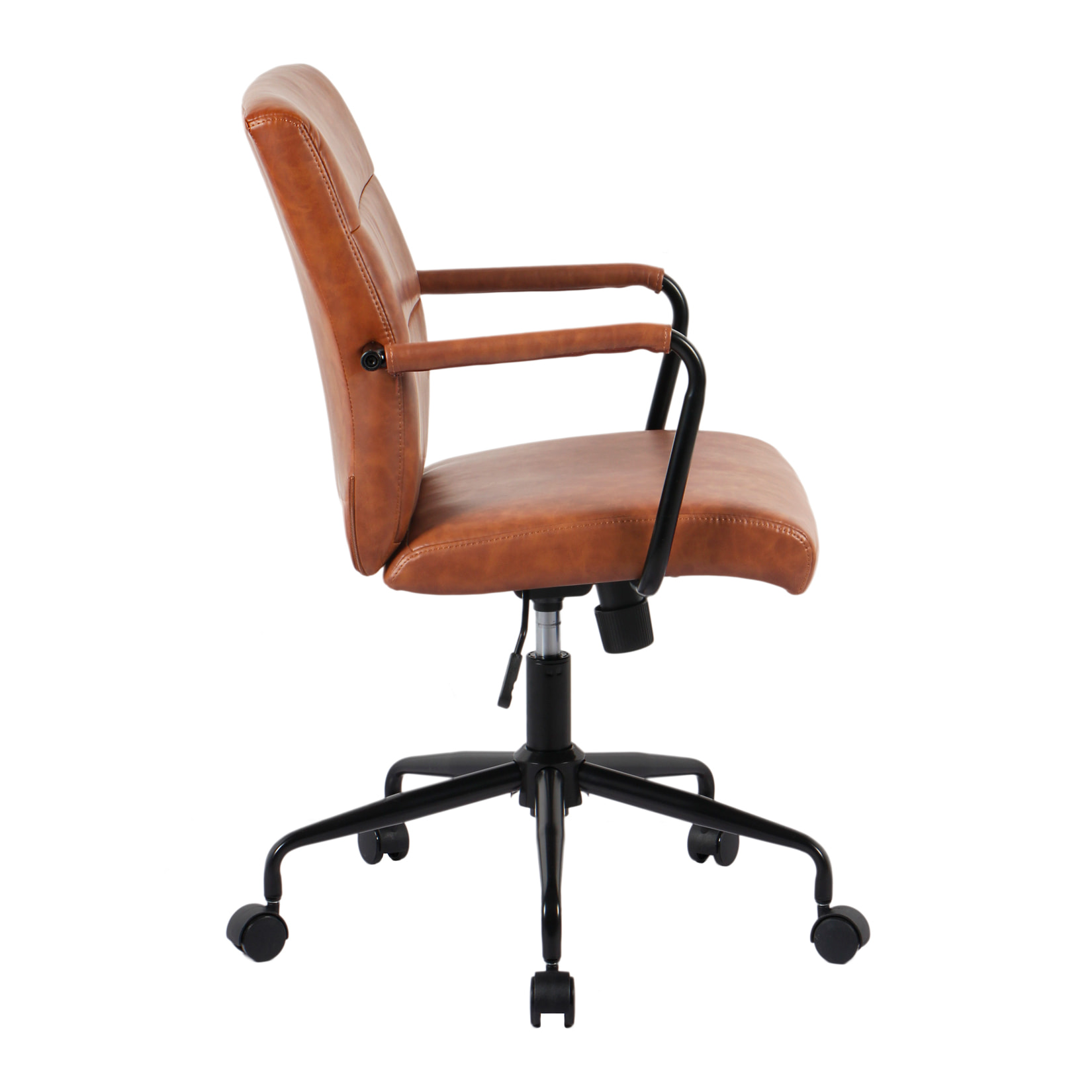 Silla de estudio Oli polipiel marrón 99x64x70 cm