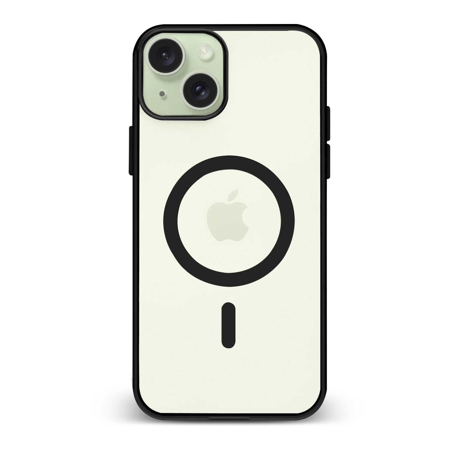 DAM Custodia ibrida anti-shock  Magsafe per iPhone 15 Plus. Bordi in silicone e retro in PVC. 8,06x1,06x16,37 centimetri. Colore nero