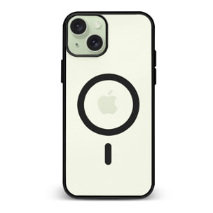 DAM Custodia ibrida anti-shock  Magsafe per iPhone 15 Plus. Bordi in silicone e retro in PVC. 8,06x1,06x16,37 centimetri. Colore nero
