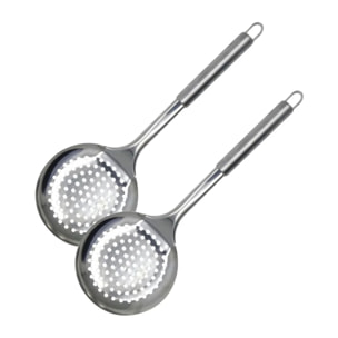 Ensemble de 2 Ecumoires Fackelmann 32 cm en inox Elemental