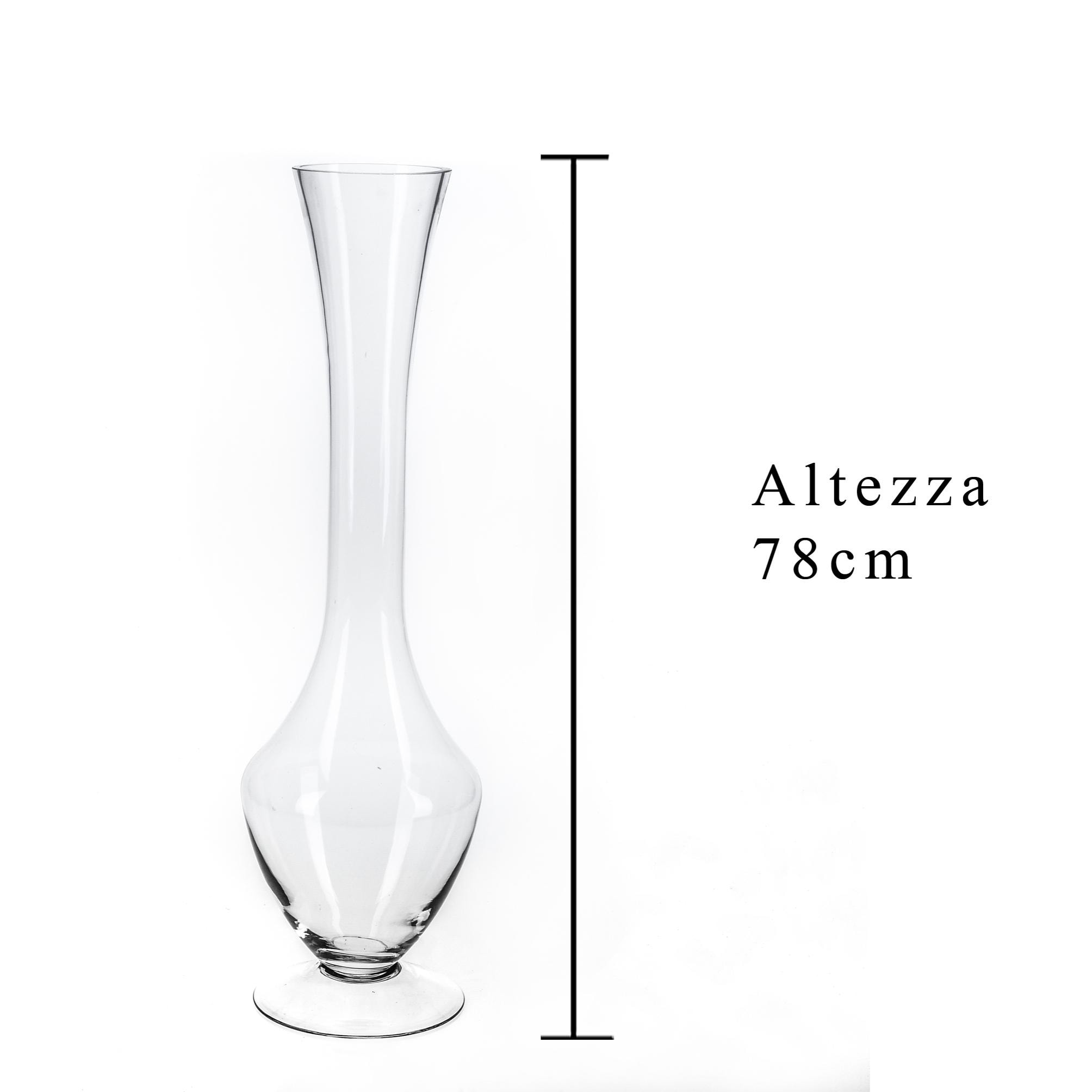 Vaso In Vetro. Altezza 78 Cm - Pezzi 1 - 21,2X78X21,2cm - Colore: Incolore - Bianchi Dino - Vasi E Cont. Vetro, Alzate